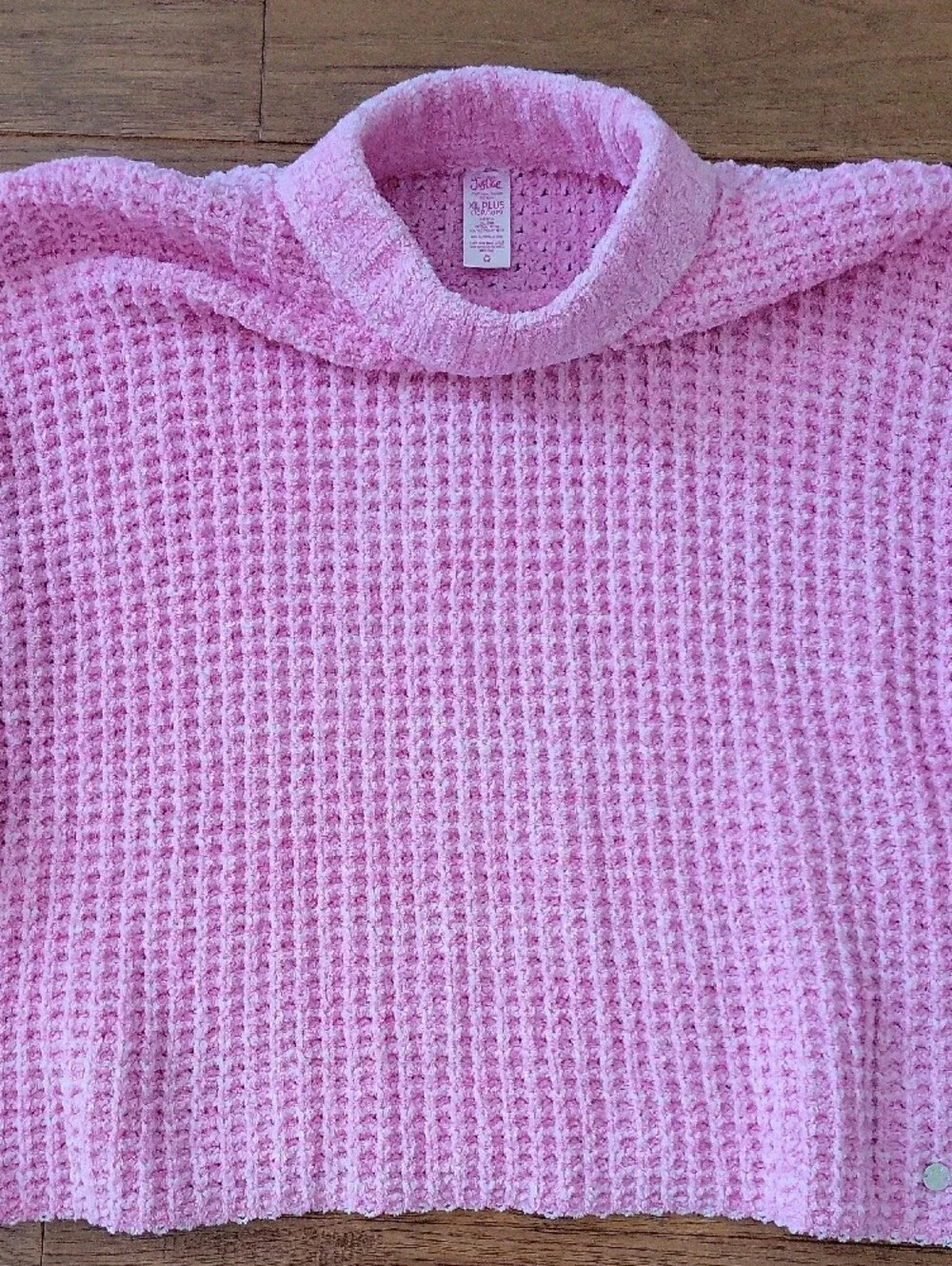 Girls Justice Pink Waffle Knit Sweater Size XL Plus (16P/18P)